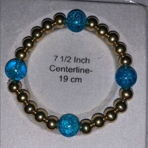 Rare crackle beaded bracelet and gold balls